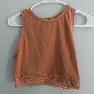 pink cropped tank top